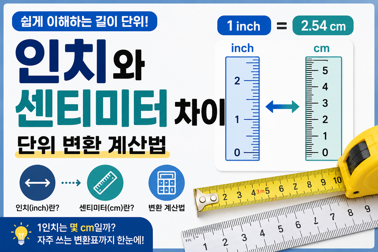 인치와 센치미터 차이